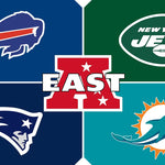 NFL AFC East Riddell Speed Mini Football Helmet - Set of 4