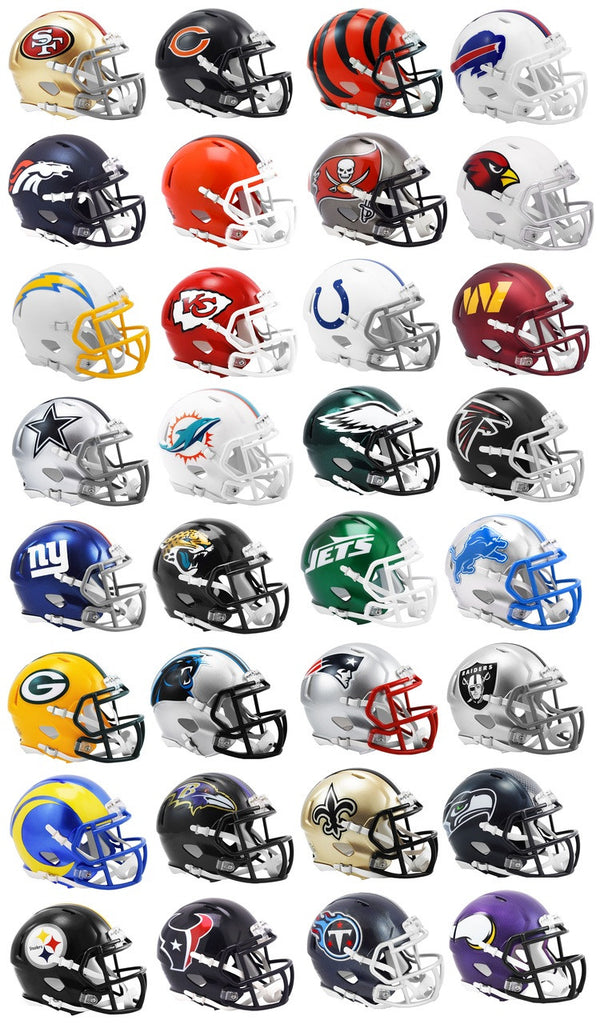 A NFL Riddell Speed Mini Football Helmet - Set of 32