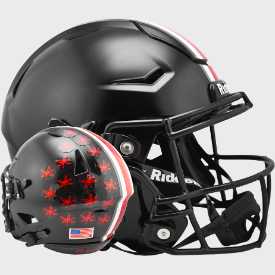 Ohio State Buckeyes Satin Black Riddell SpeedFlex Authentic Full Size Football Helmet