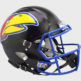 Kansas Jayhawks Black Riddell Speed Authentic Full Size Football Helmet