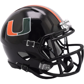 Miami Hurricanes Black Riddell Speed Mini Football Helmet